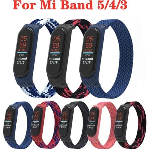 50 Pieces/lot Nylon Strap For Xiaomi Mi Band 5 4 3 Elastic Braided Solo Loop Replaceable Wristband Mi Nylon Bracelet