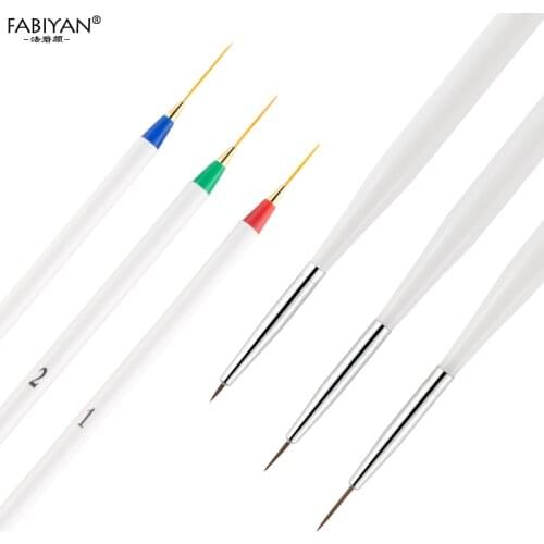 6Pcs/Set Nail Art Brush Drawing Strip Liner Lines Paint Tips Pen DIY Gel UV Tool Manicure Design Carving Acrylic Flower Dotting