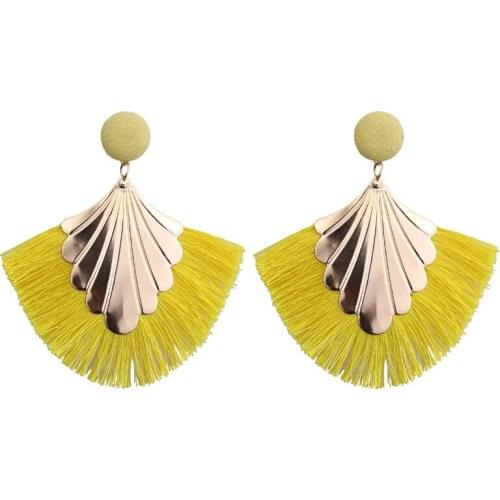 8Seasons Fashion Stud Earrings Colorful Hot Ladies Creative Fashion Fringed Earrings Retro Bohemia Wedding Earrings,1 Pair