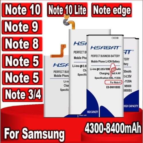 HSABAT 4400-8400mAh B800BC EB-BN910BBE EB-BN920ABE EB-BN950ABE EB-BN915BBC Battery for Samsung Galaxy Note 3 4 5 8 for Note edge