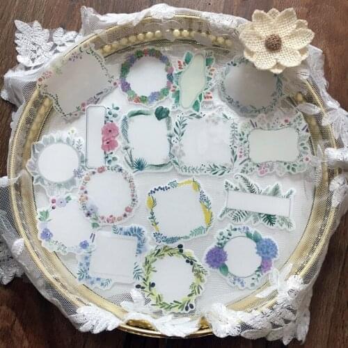 Flower Herbs Circle Junk Journal Washi Paper Stickers for Scrapbooking DIY Projects/Photo Album/Card Making/Diary