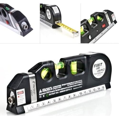 DHL 50 PCS Multipurpose Laser Level Horizon Vertical Measure Tape Aligner 8FT Line Measuring Level Tools Ruler
