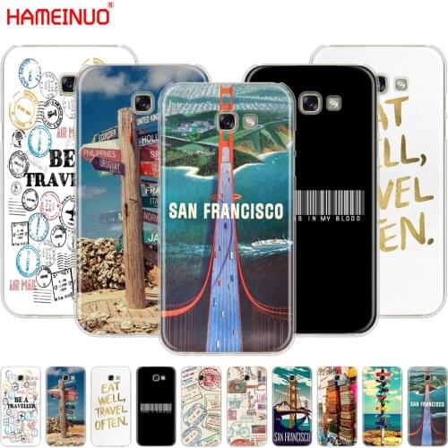 Travel signpost Stamps san francisco cell phone case cover for Samsung Galaxy A3 A310 A5 A510 A7 A8 A9 2016 2017 2018
