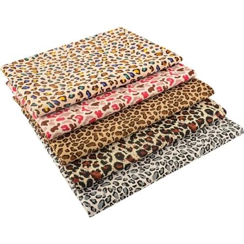 Booksew 2Pcs/Lot Leopard Print100% Cotton Twill Fabric For DIY Sewing Stage Costumes And Dolls Craft Home Decorations Patchwork