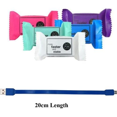 Portable Powerbank Cable 20CM 2A Micro USB Fast Charging Data Cable Candy Cable USB Type C Lighting Short cables For Iphone LG