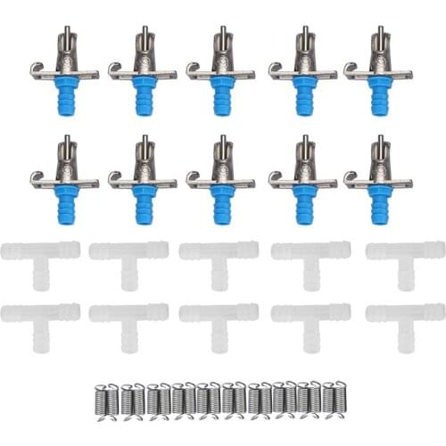 10PCS Rabbit Drinker Nipple Waterer Drinking Water Double Hang Culture Rabbit Cage Double Spring Duckbill Nipple Drinking Water