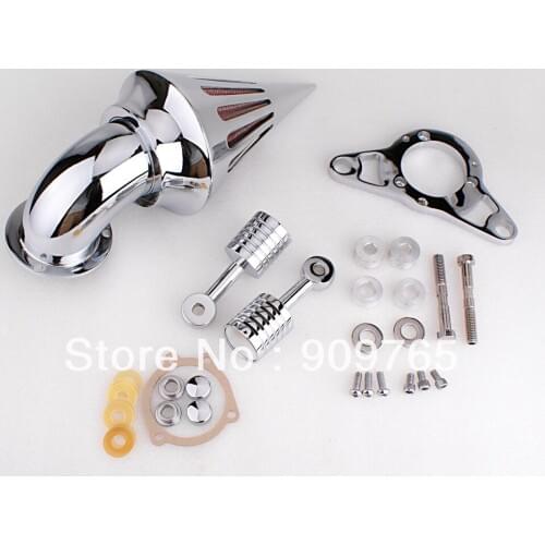 Chrome Cone Spike Air Cleaner Filter Kit For Harley EFI Twin Cam Rocker Softail