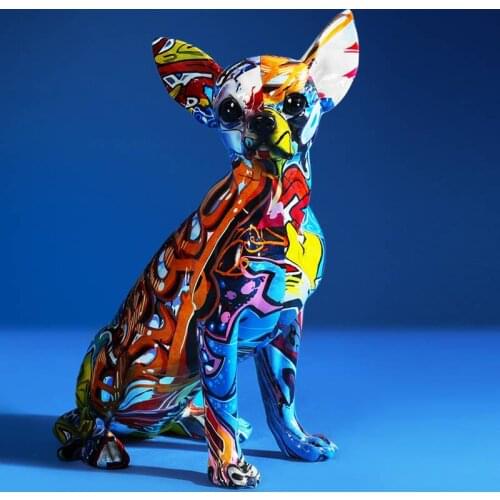 Colorful Chihuahua Decoration Car Ornaments Auto Interior Accessories Decoration Birthday Gift Home Decoration