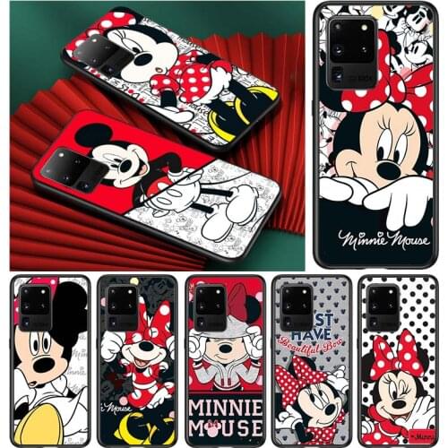 Red disney mickey cute for Samsung S20 FE Ultra Plus A91 A81 A71 A51 A41 A31 A21 A11 A72 A52 A42 A22 Soft Black Phone Case