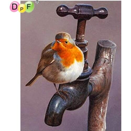 DPF DIY 5D diamond painting kit home decor cross stitch water-tap bird diamond embroidery diamond mosaic full square crafts gift