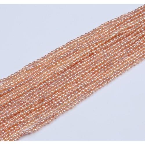 Wholesale AA 2.5-3mm Natural Freshwater Rice Pearl String