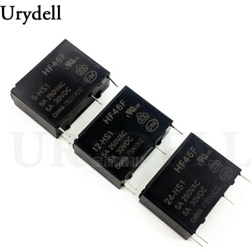 Relays HF46F-5-HS1 HF46F-12-HS1 HF46F-24-HS1 4pins 5V 12V 24V 5A Original Relay