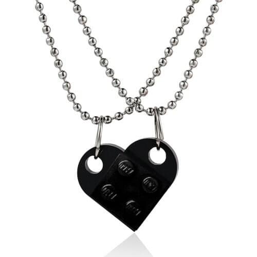 Brick Heart Necklace for Women Men Girl Boy Couples Valentine day Gift Harajuku Style egirl Puzzle Necklace Fashion Colorful
