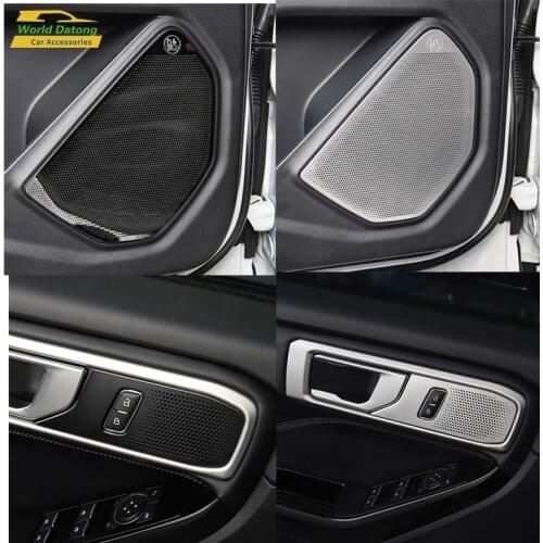 Fit for Ford Explorer U625 2020 Stainless Steel Door Audio Speaker Sound Horn Cover Trim Bezel Loudspeaker Frame