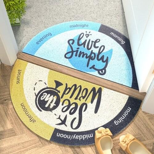Semicircle PVC wire loop carpet Anti-slip door mat Rub the soles of the dirt Doorway rug Wear-resistant waterproof floor mat