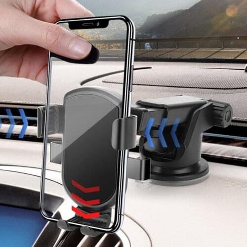 360 degrees Adjusted Arbitrarily Car Dashboard Pull-down Auto Lock Mobile Phone Holder Simple and Fast Cell Phone Holder for Car
