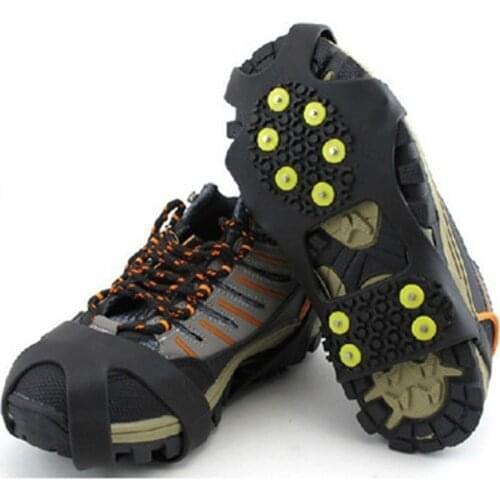 Crampons Grips Women Men 10-teeth Anti-slip Ice Gripper Shoe Boot Cleats Spike Snow Crampon Chain Outdoor Climbing Ледоступы