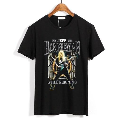 Vintage Rocker Jeff Hanneman SLAYER Rock Brand men women shirt Hardrock Thrash metal 100%Cotton rocker camiseta