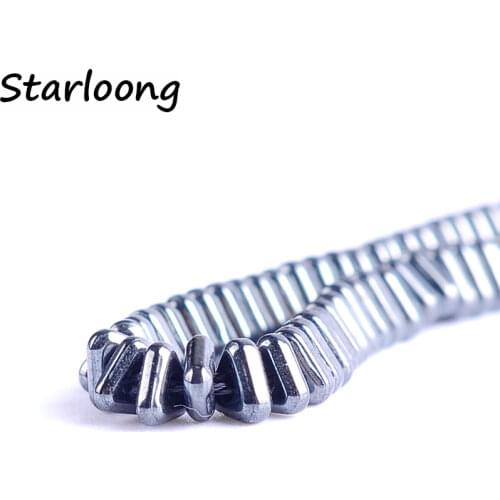 Top quality 1*3mm Natural stone bright black triangle shape loose hematite beads for DIY jewelry necklace bracelet making