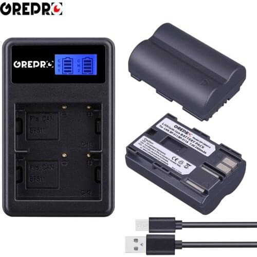 2X 2400mAh BP-511A BP-511 BP 511BP511A Battery + LCD Dual USB Charger for Canon G6 G5 G3 G2 G1 EOS 300D 50D 40D 30D 20D 5D MV300