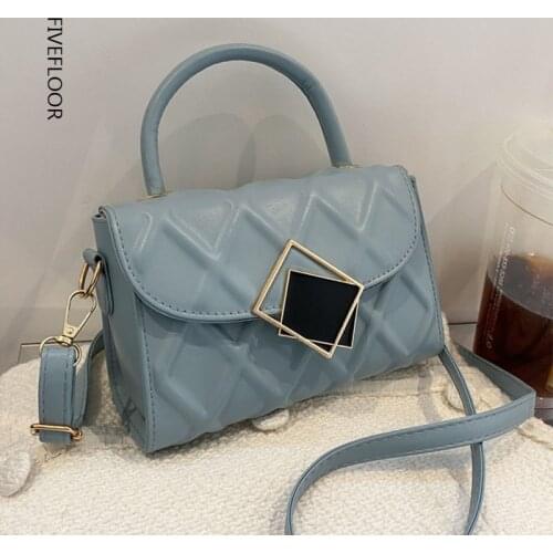 Women Rhomboid Shoulder Bags 2021 New Retro Square Crossbody Bags Female Vintage Fashion Handbags Pu Leather Solid Color Bags
