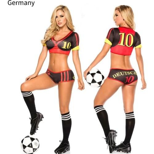 Lady Football Baby High School Girl Sexy Cheerleader Jersey Costume Top Shorts Set Player Soccer Uniform Clothing Wear For Women
