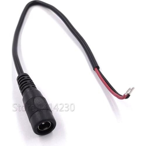 1PC DC Female Connector Cable 5.5x2.1mm 25cm Power Cord Conversion Wiring DC5.5-2.1mm Socket