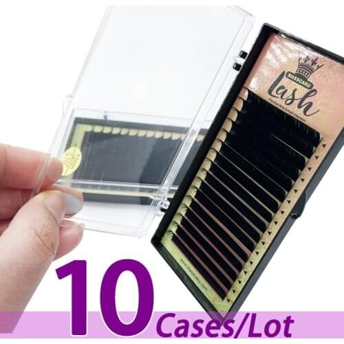 10case/lot New hot sale super long popular natural faux mink lashes individual eyelash extension maquiagem cilios for makeup