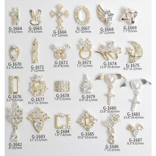 10pcs/lot 3D Cross Wings Zircon Crystals Alloy Rhinestones Jewelry Nail Art Decorations Nails Accessories Charms Supplies G1644