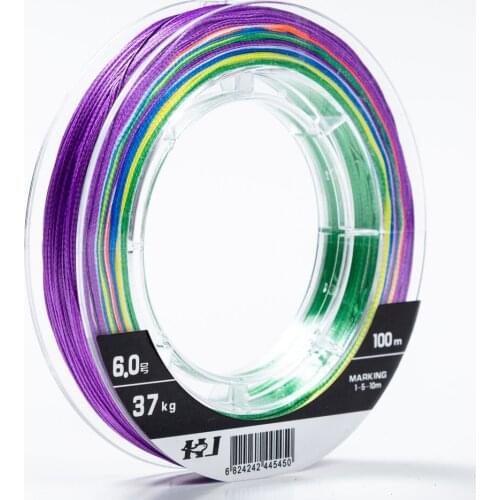 100M PE Fishing Line W4 Strands Braided Fishing Line Multifilament Smooth Material Fishline for Carp fishing