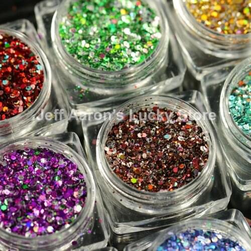 12 Colors nail glitter powder sequins for nail art decorations nails accessoires beauty supplies tool