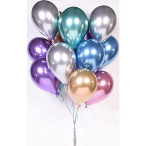 12PCS 12inch Chrome Latex Balloons Wedding Party Decor Globos Thick Pearl Metallic Latex Balloon Helium Balls Birthday Supplies