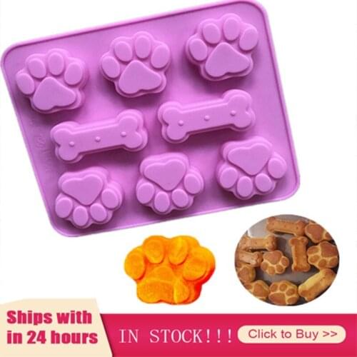 Baking Accessories Dog Bone Dog Footprint Cake Mold 2-in-1 Silicone Baking Mold Food Grade Silicone Material Mould Baking Tool