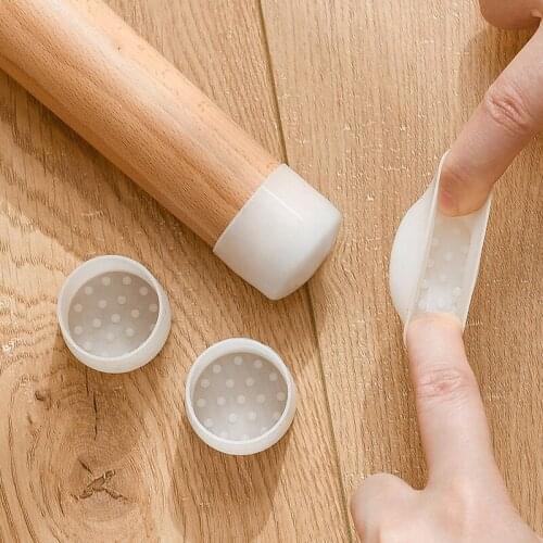 4 PCS Silicone Furniture Leg Protection Cover Table Feet Pad Floor Protector For Chair Leg Floor Protection Anti-slip Table Legs
