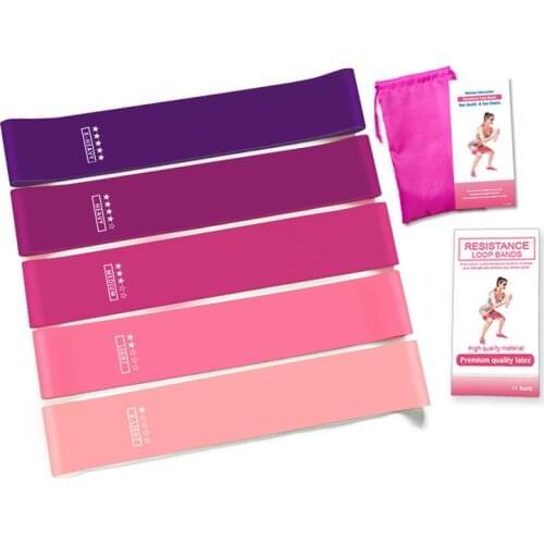 5 Colors Purple Ombre Resistance Fitness Training Crossfit Rubber Bands Pilates Loops Latex Yoga Exercise Bands Accept Custom