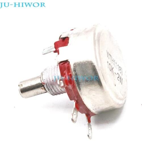5pcs/lot) 2W 10K OHM Single Rotary Potentiometer B10K WTH118-1A Linear Taper With Nuts and Shim