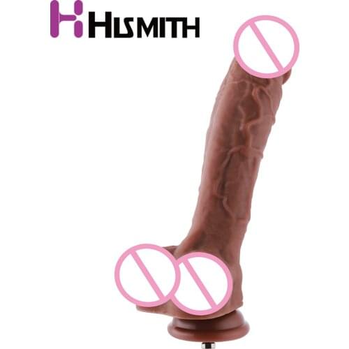 Hismith silicone coffee dildo for sex machine Accessories sex products sex toys for adult realistic dildos with suction cup