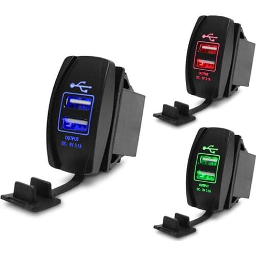 3.1A Car Dual USB Charger LED Indicator Power Adapter with Dust Proof Cover for Xiaomi IPhone HuaWei