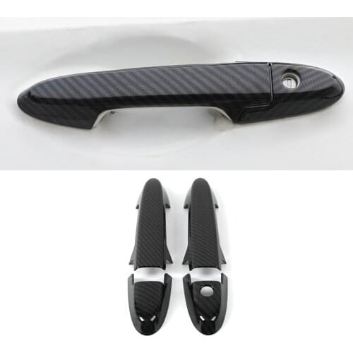 Car Accessories ABS Carbon Gate Door Hand Le Trim Frame Sticker Cover Exterior Decoration Molding for Honda HR-V Vezel 2013-2020