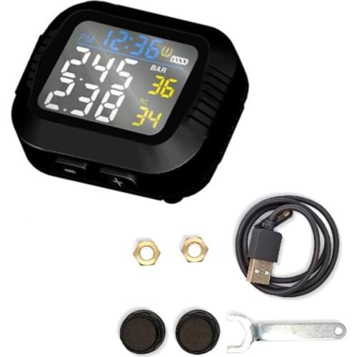 Motorcycle Tire Pressure Monitor Wireless Tire Pressure Monitoring Instrument Tire Pressure Monitoring System TPMS Detector