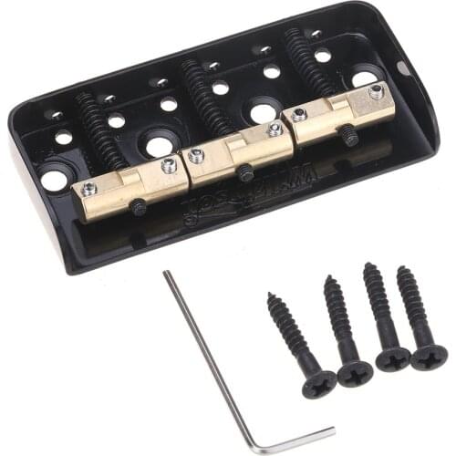 Wilkinson WTBS Short Tele Bridge Brass Compensated 3-Saddles for Humbucker Telecaster Style or Vintage Electric Guitar, Black
