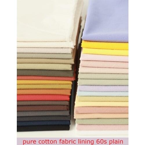 Pure Plain Cotton Fabric Sewing Children Clothes Lining Combed 60s Thin Cotton Gauze Doll Material White Pink Dress Fabric