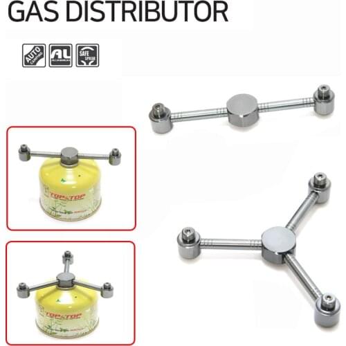 Gas Adapter 1 Gas Tank Cylinder To 2 Gas Stove Lamp Lantern Gas Distributor Outdoor Tourism Burners Cooker Camping Accessories