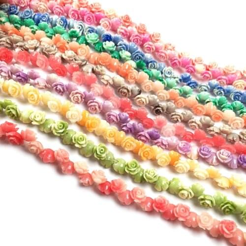 Synthetic Coral engraving Double Colored flower loose beads isolation bead for Jewelry making DIY necklace bracelet accessories