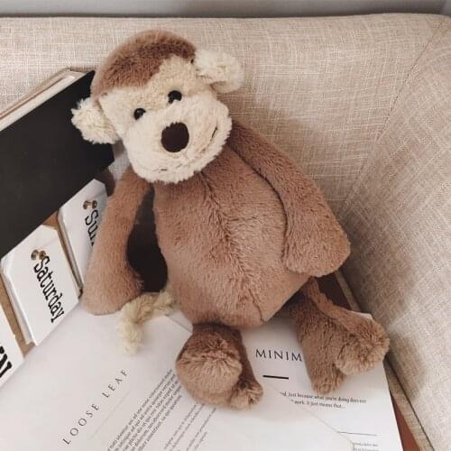 Kawaii Monkey Plushie Toy Baby Soothing Stuffed Animal Soft Doll Toys Room Decoration For Girls Children Birthday Halloween Gift