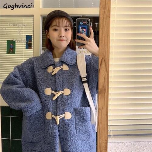 Short Style Parkas Women Turn Down Collar Lambswool Fashion Korean Fluffy All-match Lovely Girls Ins Fashion Winter Coat Parka