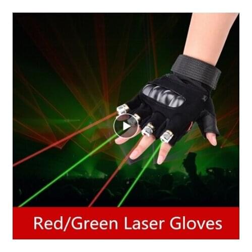 Red Green Laser Gloves Dancing Stage gloves laser Palm Light For DJ Club/Party/Bars Stage performance Personal props