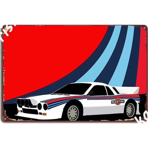 Lancia 037 Martini Metal Sign Plates Classic Cave Pub Club Party Tin Sign Posters