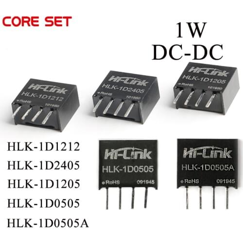 5Pcs 1W Power Supply Module DC-DC Isolated Non-regulated 5V 12V 24V to 5V DC to DC SIP HLK-1D1205 1D2405 1D1212 1D0505 1D0505A