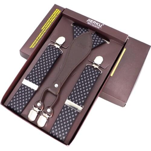 2019 Male suspenders Fashion mens 4 clip braces Trousers ligas new tirantes width 3.5cm